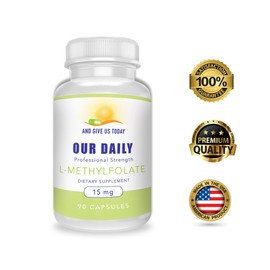 Our Daily Vites L-Methylfolate 15 mg / 15000 mcg Maximum Strength Active Folate, 5-MTHF, Vegetarian Capsules 90 Count (3 Month Supply)