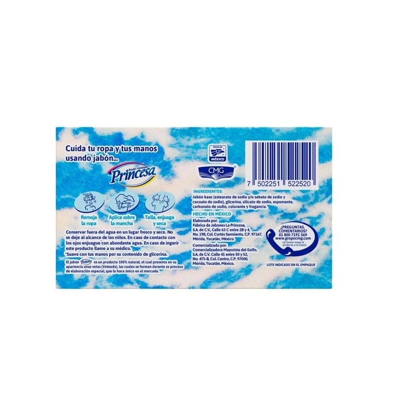 Princesa 6 PRINCESA JABON DE BARRA LAUNDRY BAR SOAP -