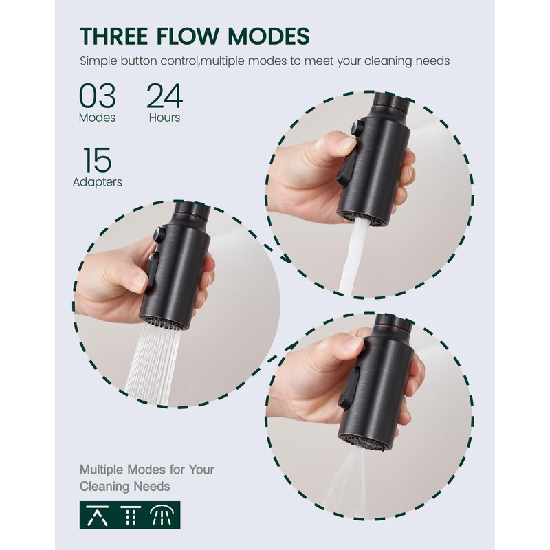 HEISOK Pull Down Spray Head Replacement - Kitchen Sink Faucet