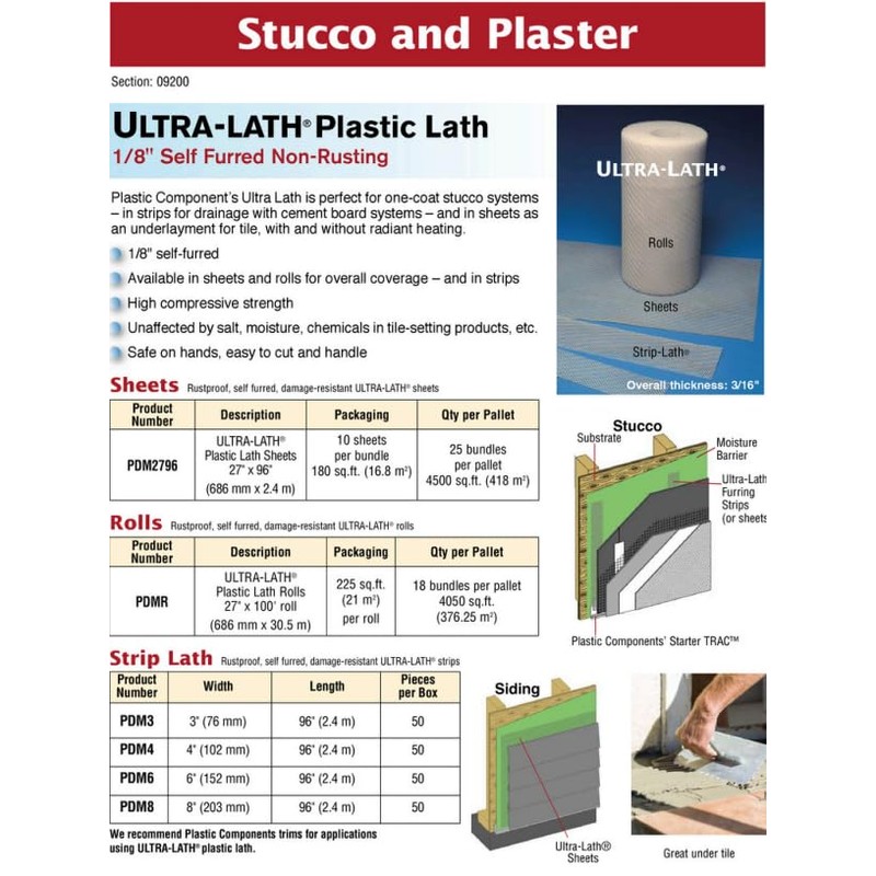 Plastic Components Ultra Lath Sheet, 27" x 96"- PDM2796