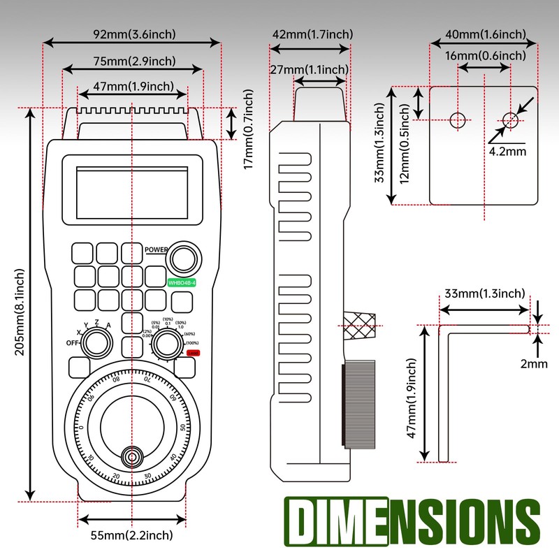 CNCTOPBAOS 4 Axis USB Mach3 Handwheel Controller Remote Hand Control
