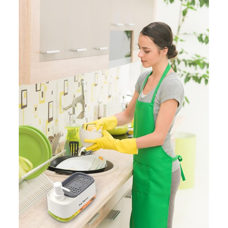 LINZOM Hand and Dish Soap Dispenser Set for Kitchen Dual