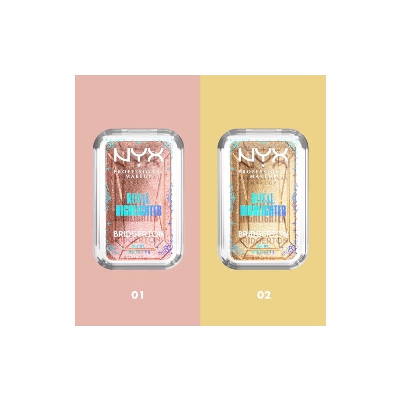 Nyx Professional Makeup, Bridgerton Iluminador en polvo, Tono: Iridescent peach