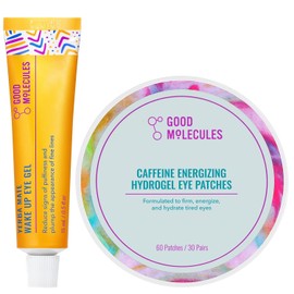 Good Molecules Kit energizante para los ojos. Incluye parches energizantes de hidrogel de cafeína y gel de ojos Yerba Mate Wake Up Eye Cream y parches para los ojos reducen la hinchazón, iluminan e hidratan la piel