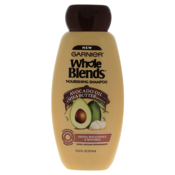 Garnier Whole Blends Nourishing Shampoo with Avocado Oil & Shea Butter Extracts, 12.5 Fluid Ounce