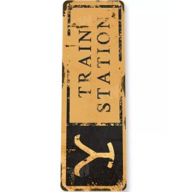 Tinworld TIN SIGN Yellowstone Train Station Sign 11x4 Inch Metal Ad Art Home Decor