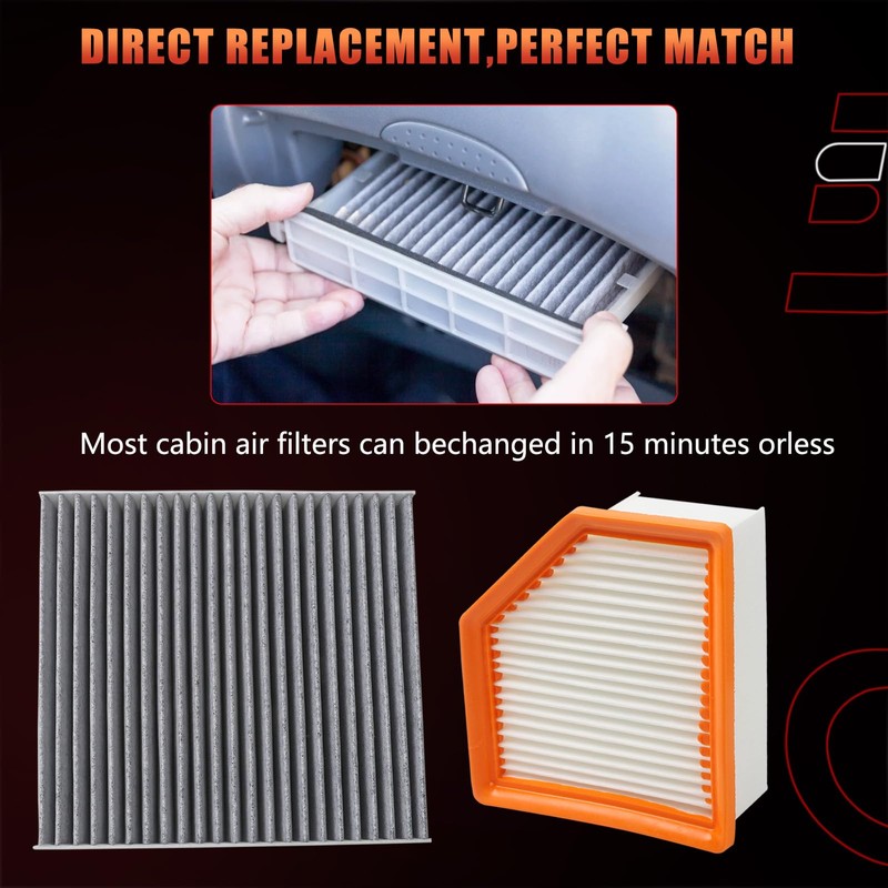 Engine Air Filter & Cabin Air Filter Combo Set Compatible
