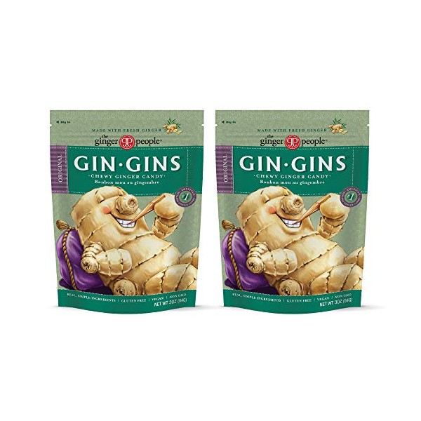 The Ginger People Gin Gins Original Chewy Ginger Candy 3 Oz (pack of 2)