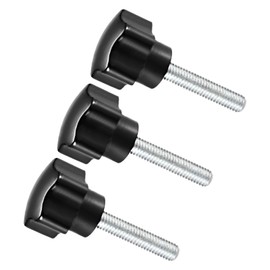 CoCud M6 x 30mm Male Thread 24mm Header Plastic Thumb Screw Grip Hand Knob Screw Bolt Black Stark Clamp Knob for Lathe Machines 3pcs