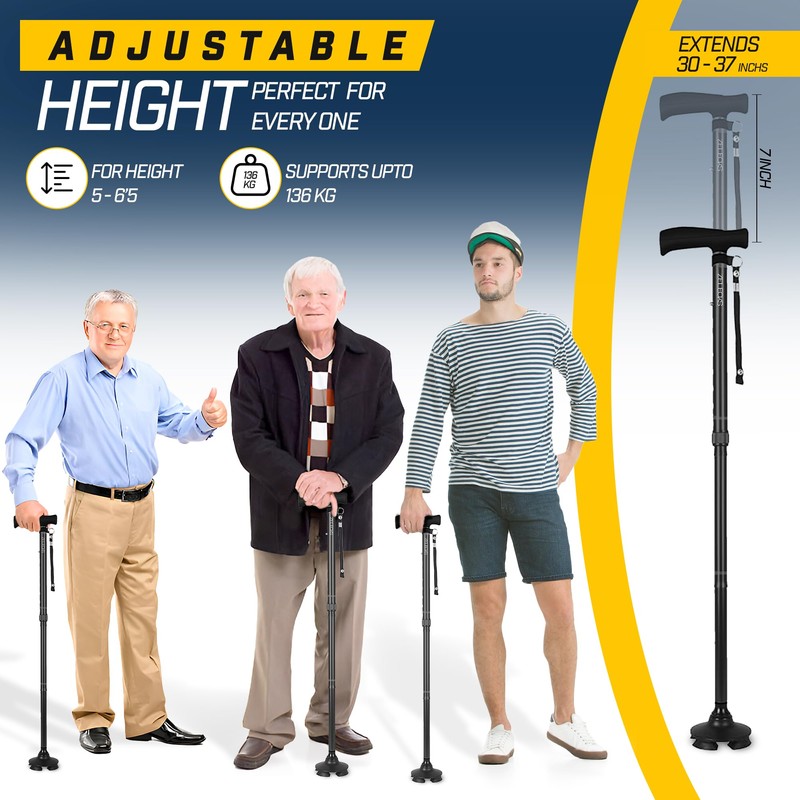 ZELECKS Walking Cane for Women & Men - Self Standing