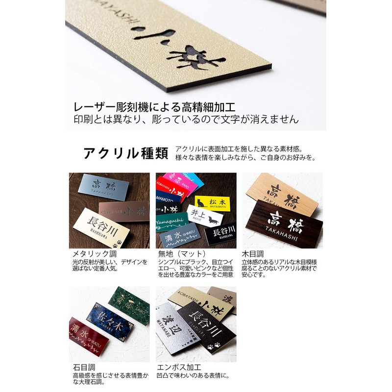 Nameplate Acrylic Apartment Detached House Entrance Post Plate, Just Stick
