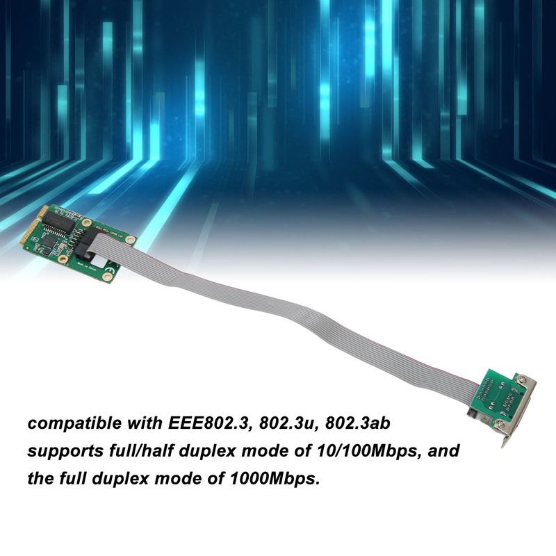 Mini PCIe Network Controller Card 10 100 1000Mbps Self Adaption