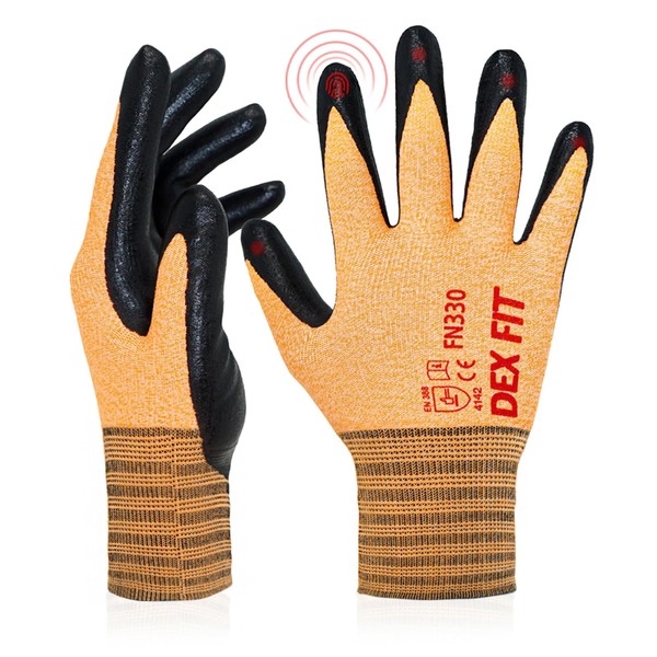 DEX FIT Work Gloves FN330, 3D Comfort Stretch Fit, Power
