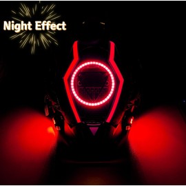 QAONIE Punk Helmet for Adults, Techwear Cosplay with Light Up Mask (Red)