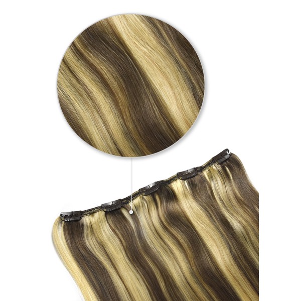 cliphair One Piece Top-up Remy Clip in Human Hair Extensions - Dirty Blonde (#9/613), 16" (40g)