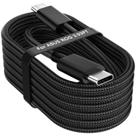 iMangoo 65W USBC Cable 4FT Nylon Braided Tangle-Free for ROG Phone Black