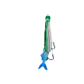 Eat My Tackle Ballyhoo Bomber Pro Pack, 3 Rigged Rubber Ballyhoo with Chugger Heads, 6/0 Hooks, 150 lb Leader