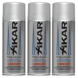Xikar PUROFINE Premium Butane Fuel Refill with 0 Impurities - Premium Quality Fuel for Jet Flame Lighters and Torches - High Altitude Formula, 8oz (400ml) Pack of 3