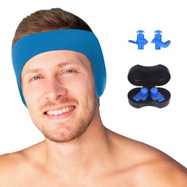 Ideal Swan Swimming Headband, Reusable Ear Plugs for Swimming, Neoprene Swim Earplugs for Kids Adult, Ear Band Protection Cover for Swimmer, Earplugs for Water Sports Keep Water Out