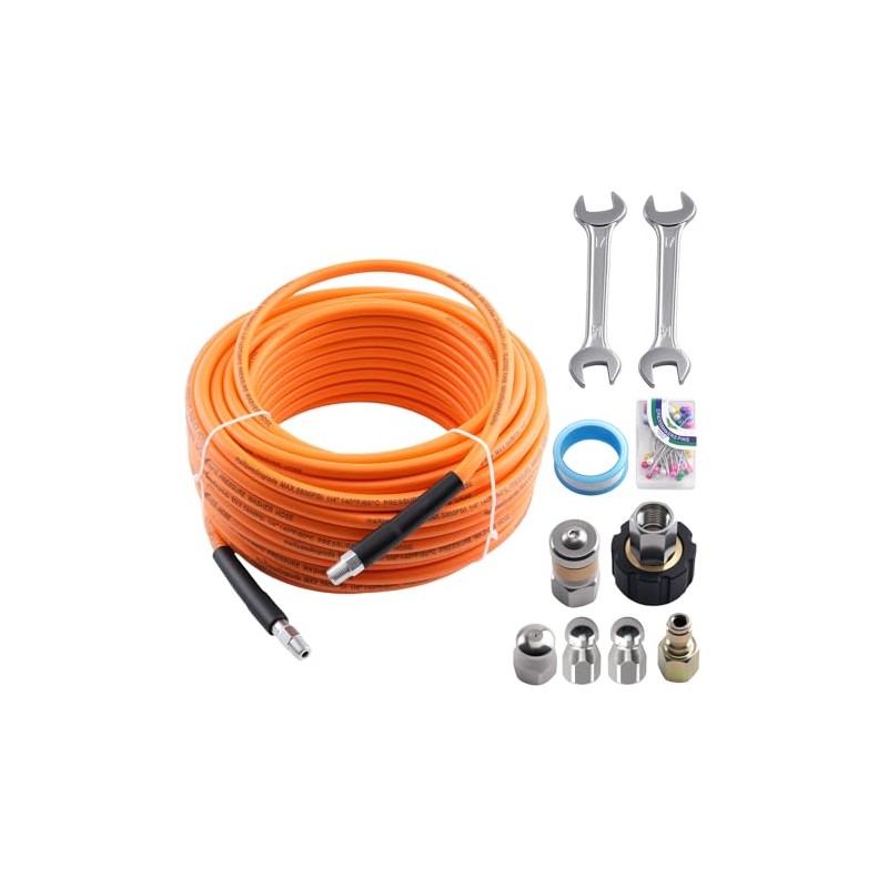 maXpeedingrods Sewer Jetter Kit for Pressure Washer 100FT, 5800PSI Drain