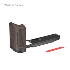 SmallRig Fits Nikon Z f Angle Mounting Plate with Wood Handle 1/4" - 20 Retro Style Side Handle with Screw Hole Quick Release Plate for Cold Shoe Arca Black 4801