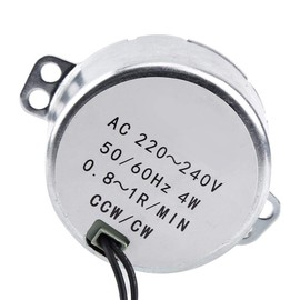 Akozon 220-240V AC Synchronous Motor, 1Pc Gear Motor 4W CW/CCW, Turntable Gear (0.8-1RPM)