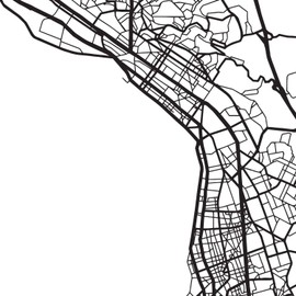 Nacnic Blade Thessaloniki City Map Nordic Style Black and White Poster A4 Printed Paper No 250 gr. Paintings, Prints and Posters for Living Room and Bedroom