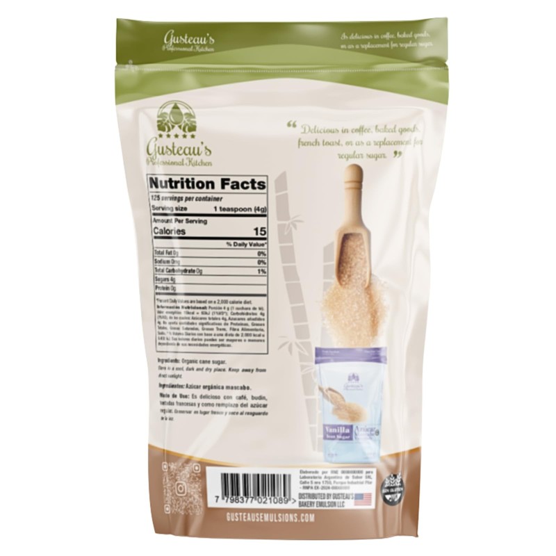 Gusteau's - Organic Unrefined Cane Sugar, (17.6 oz) 500g (Azucar