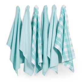 Casa Platino 6PC Kitchen Hand Towels Cotton, 18"x28", Kitchen Towels Cute, Kitchen Towels Bulk, Kitchen Tea Towels, Kitchen Drying Towels, Cotton Dish Towels for Kitchen, Dish Towel Set - Aqua
