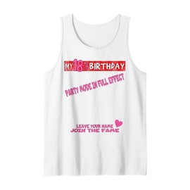 It's My 18th Birthday women and girl Sign My Shirt Bday Tank Top