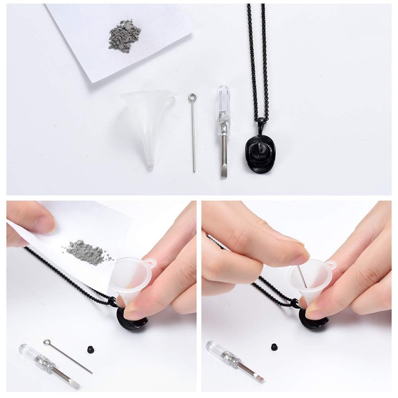 SS9721 Cowboy Hat Stainless Steel Cremation Urn Pendant Necklace Memorial