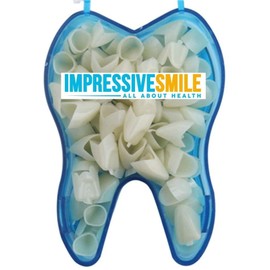 50 PCS Mixed Dental Temporary Crown Kit Anterior Front Bundle with Thermal Fitting Beads Pack-3, Fix Missing and Broken Teeth