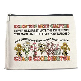 LGLZSHP Retirement Gifts for Women Makeup Bag Leaving Going Away Gifts for Coworkers Employees Boss Teachers, Never Underestimate the Difference You Made Cosmetic Bag Zipper Makeup Pouch