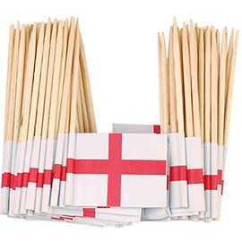 100 x Mini England St George Flag on Cocktail Stick Tooth Pick Decoration