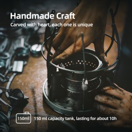 Thous Winds Camping Oil Lamp Lantern, Outdoor Oil Burning Lantern- Railroad Silver