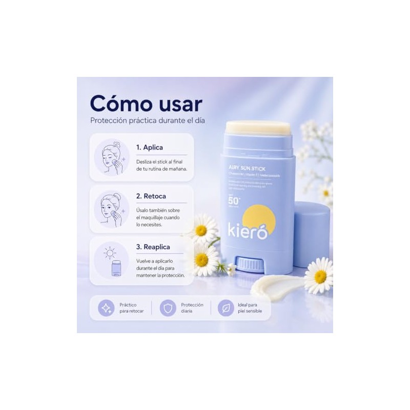 KIERO Protector Solar Facial en Barra SPF 50+ PA++++ 20