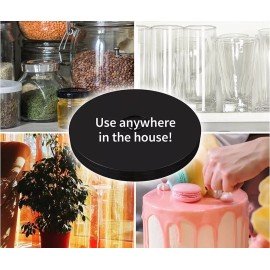 AAC 4 In  Black Acrylic Lazy Susan Turntable Organizer Table Kitchen Countertop