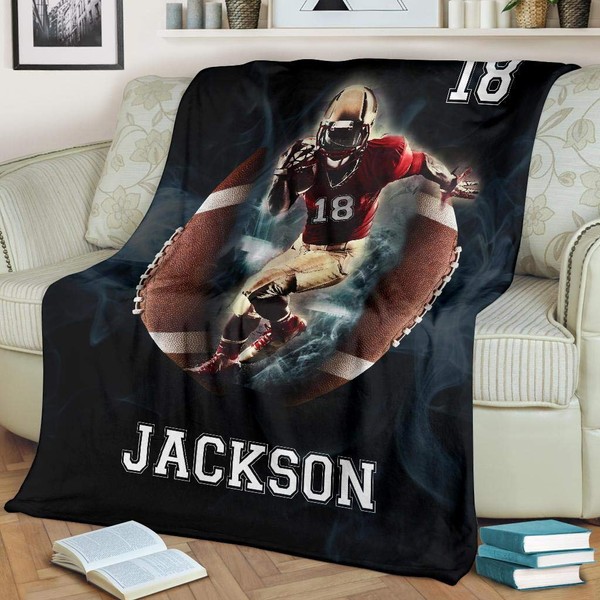 Custom Football Man Fullback Running Back Personalized Name Number Premium