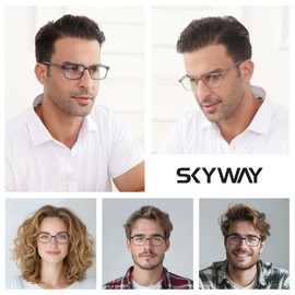 SKYWAY Blue Light Filter Glasses Men Women TR90 Frame Lightweight Blue Light Glasses Computer Gaming Glasses Anti-Eye Strain UV Protection, gray