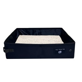 Creatvant Portable Litter Box, Cat, Medium, Perfect for Travel & Hotel Stays, Leak-Proof & Easy to Clean (Black) (Black)