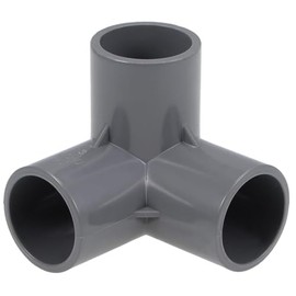 TOP-VIGOR 2Pcs 25mm 3 Way Elbow PVC Pipe Fitting, Tee Slip Corner Connector Fittings, Elbow Joint Plastic Right Angle for Irrigation Watering PVC Pipe, Gray