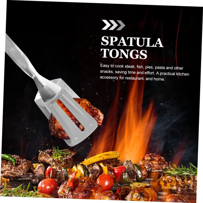 BIUDECO Cooking Gadgets Metal Spatula Stainless Steel Tong for Steak