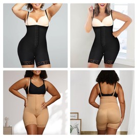 FeelinGirl Seamless Firm Triple Control Shapewear High Compression Body Shaper Butt Lifter Beige XL