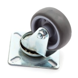 Set of 4 x Heavy Duty 50mm Grey Solid 360 Degree Swivel Rubber Castors UnBraked Wheel Hospital Shops Furniture Schools Homes 100KG Load Capacity