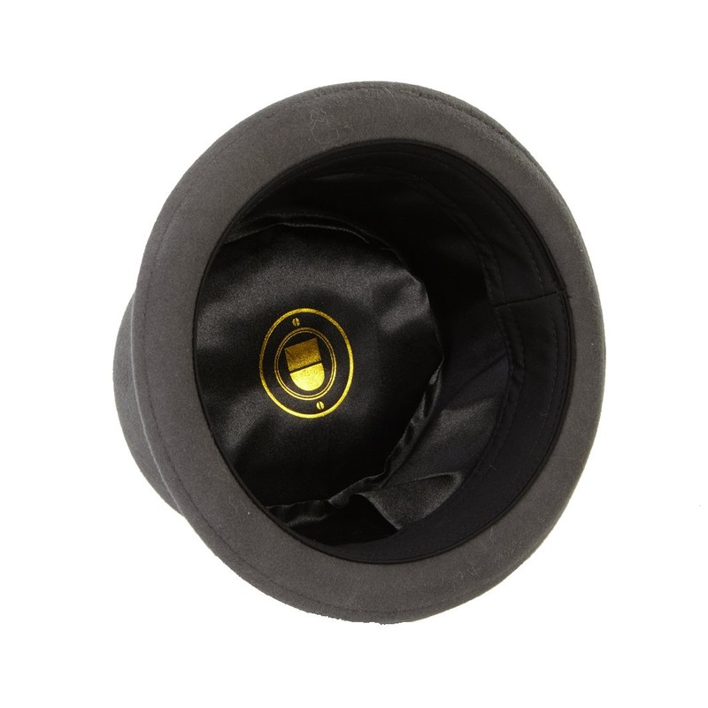 DASMARCA Jack Grey Wool Felt Winter Porkpie Hat - L