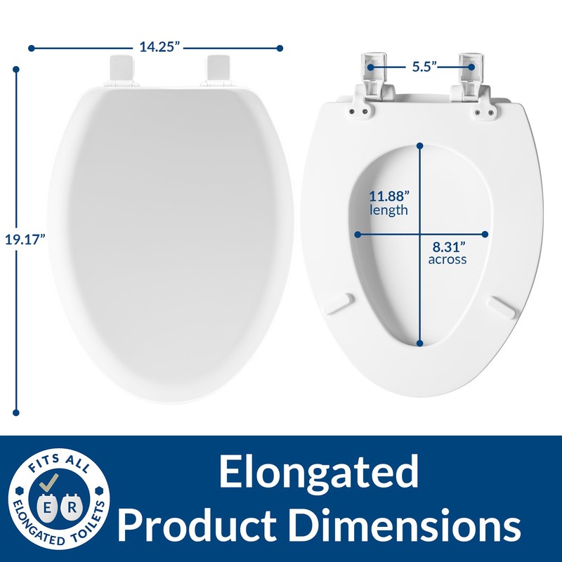 Mayfair Cameron Bone Toilet Seat, Non Slip Heavy Duty Wood,