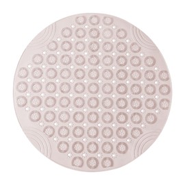 YSHIGUING Non Slip Shower Mat,Circle Shower Mat Non Slip Anti Mold 30 * 30cm Bathtub Mat with Suctions Cups and Drain Hole, TPE Bathroom Bathtub Mat for Elderly Bathroom,Machine Washable (White)