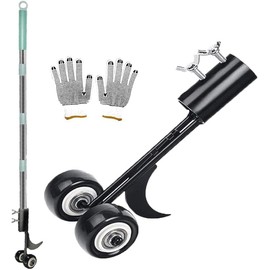 MiaoMa Garden Weeding Tool, 125 cm Improved Weeder with Long Handle No Kneeling, Hook Weeding Tool for Paving Stones, Patio Weeders, Tool Set with Wheels for Driveways