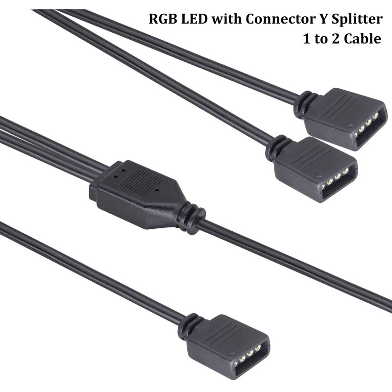 HCFeng 4 Pins Y-Splitter 2way Cable 4 Pin Y Splitter