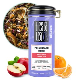 Tiesta Tea - Palm Beach Punch, Loose Leaf, Fruit Punch Herbal Tea, Caffeine-Free Tropical Blend with Apple, Carrots & Orange, Brew Hot or Iced, 4oz Refillable Tin, 50 Cups